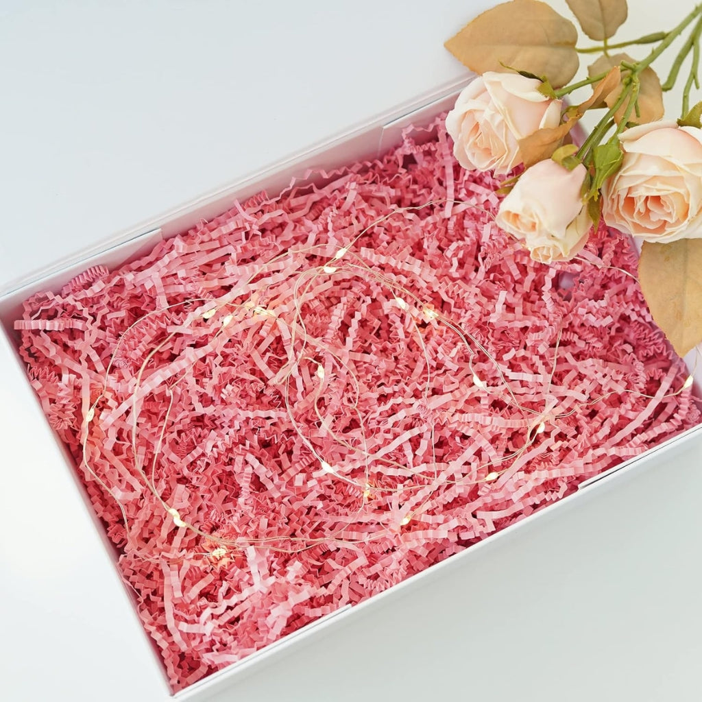 Pink krøllet papirfyld, 454 g